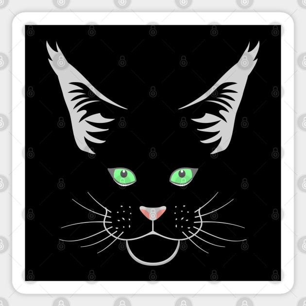 Maine Coon Cat Head Sticker by LulululuPainting